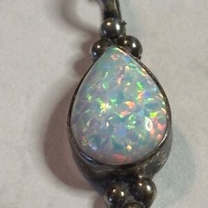 Sterling Silver opal necklace. Marked sterling! Beautiful necklace